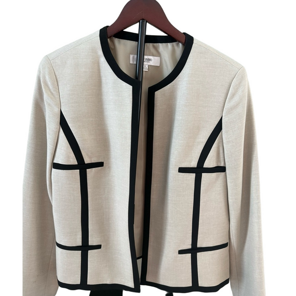 Jones Studio Jackets & Blazers - Elegant Cream and Black Women's Jacket